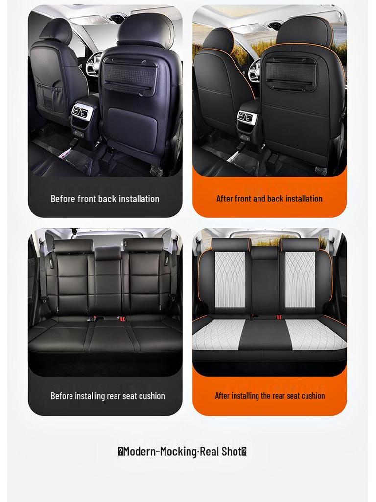 Modern MUFASA Universal Car Seat Cover, Full Coverage Leather, Fits 23 Models, Four Seasons Cushion.