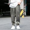 Cargo Pants Ice Silk Dressing Male Popular Drawstring Ankle Tied for Working
