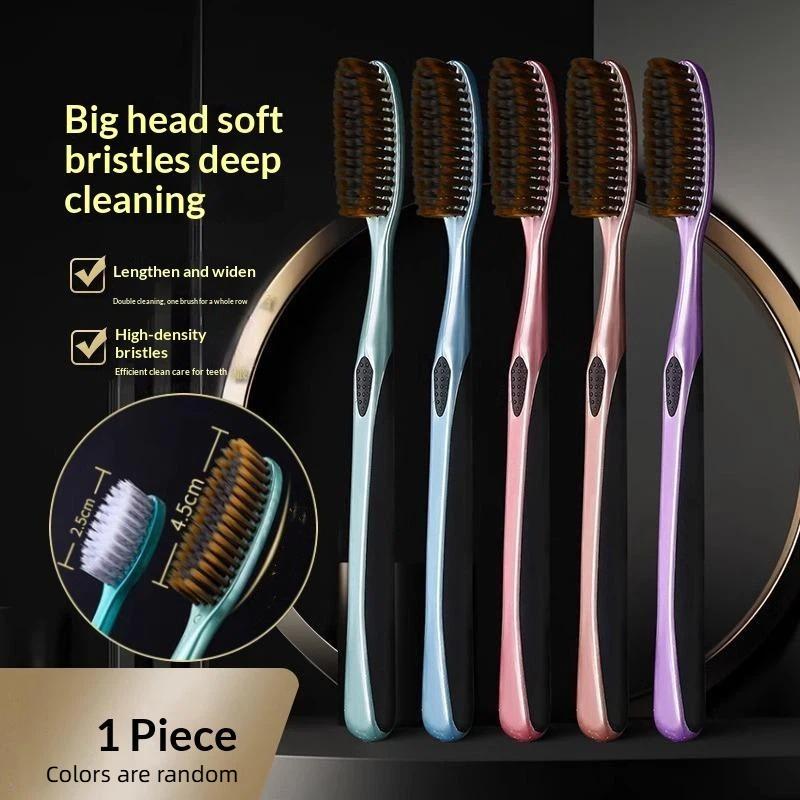 Soft Bristled Large Head Toothbrush Anti-Slip Wide Grip Handle 1/5 Pcs Optional Suitable for Student Dorm Oral Care