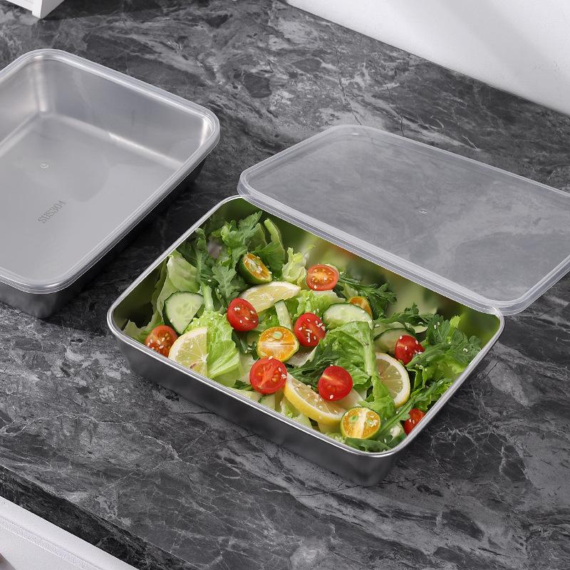 Japanese Style Stainless Steel Multi-Functional Deep Square Tray Plate