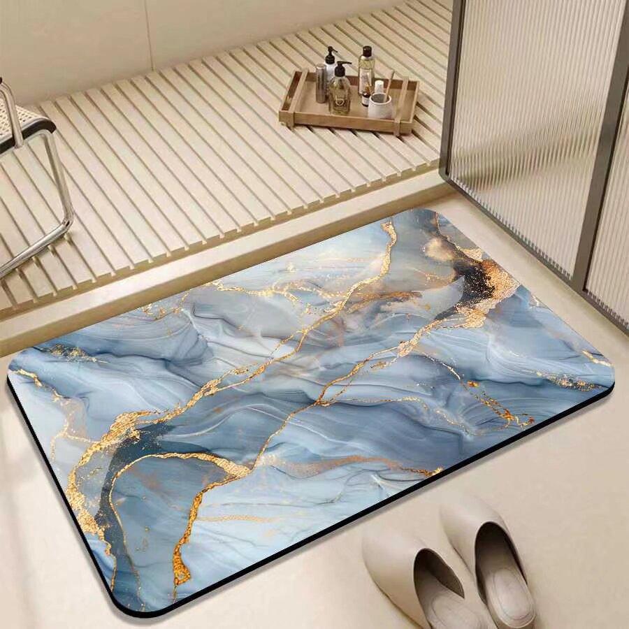 Marble Bathroom Floor Mat Decorative Absorbent Mat Decorative Diatom Mud Floor Mat Absorbent Floor Mat Toilet Floor Mat