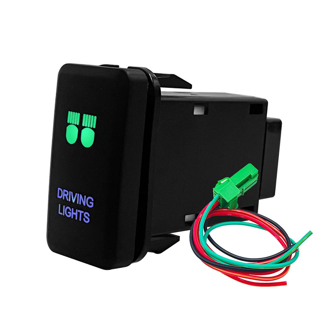 12V Winch Power Green Blue Button Switch Car LED Light Bar Compressor Aux ON OFF For Toyota Tacoma FJ Cruiser Highlande Hilux