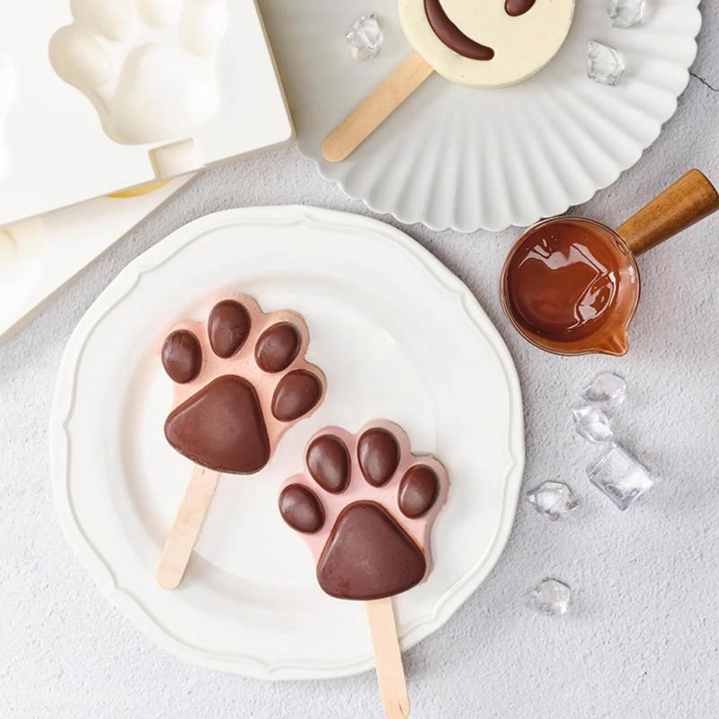 Stampo in Silicone per Gelato Fai da Te a Forma di Zampa di Cane Stampo per Cubetti di Ghiaccio Antiaderente Mousse Francese Stampo per Ghiaccioli Estivi Gadget da Cucina