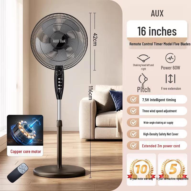 AUX Geräuscharmer Hochleistungs-Vertikal-Standventilator für Zuhause & Büro