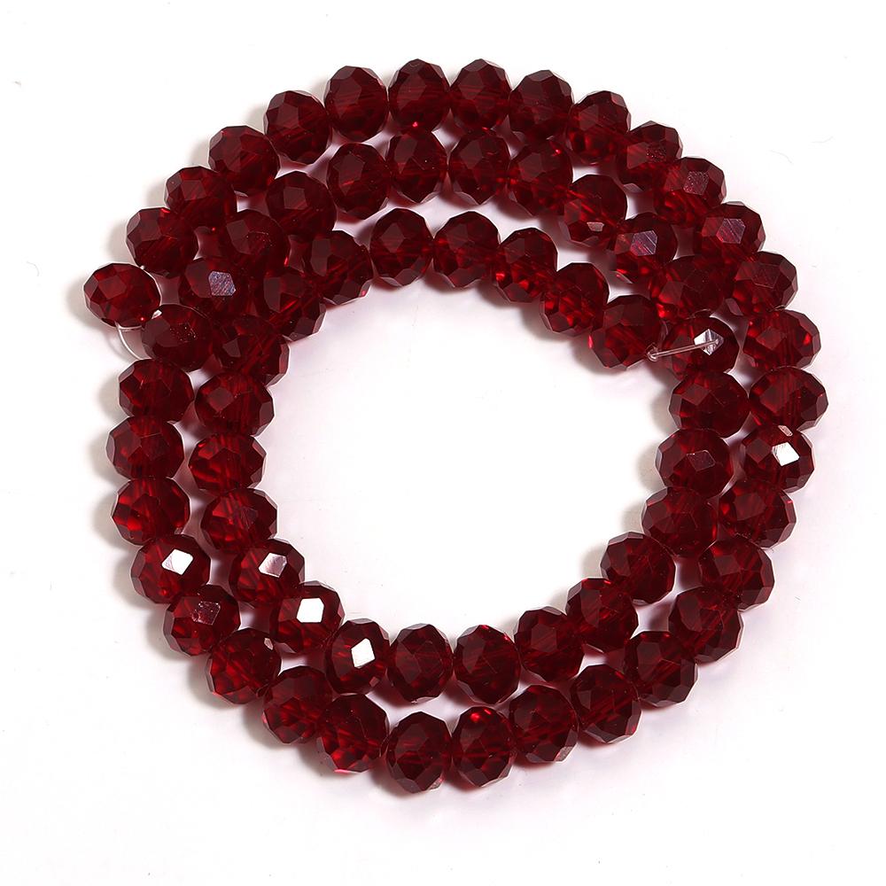 1 Strand Faceted Crystal Beads Deep Red Glass Loose Spacer Beads For Jewelry Making DIY Necklace Bracelets Accessories 3/4/6/8mm
