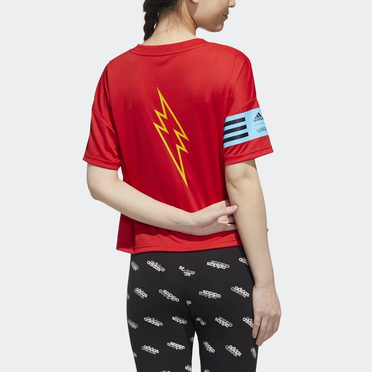 Adidas X Pokemon Co-Branded Short Crop Training T-Shirt Women Tops Light-Crimson GN3006