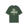 Li-Ning CF Graffiti Print Slim Fit Round Neck Short Sleeve T-Shirt Unisex Tops Misty-Pine-Green AHSS589-3