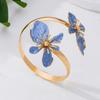 Adjustable Design Enamel Flower Cuff Armlet Vintage Style Open Arm Ring  Formal Event