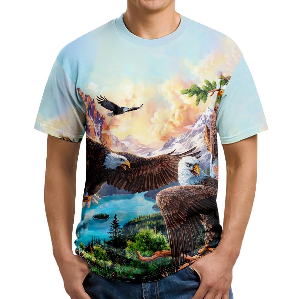 Cool Eagle Shirts Short Sleeve Tops Mens Costume