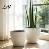 Sturdy Thickened Flower Container Large Tall Resin Planter Faux Stone Plant Pot with Embossed Modern Entryway Texture Decorative for Indoor