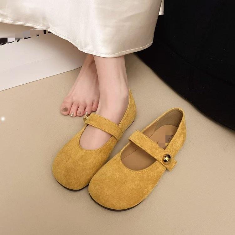 New flat-soled Birkenstocks spring and summer with skirts Doudou shoes retro soft-soled Mary Jane single shoes