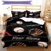 3PC Custom Name Baseball Dreams Bedding Set Duvet Cover Closure Includes 1 Duvet Cover & 2 Pillowcases for Bedroom