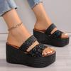 Women Leopard Slippers Summer Wedges Heels Beach Slippers Women Fashion Casual Platform Sandals Slides Women Zapatos De Mujer