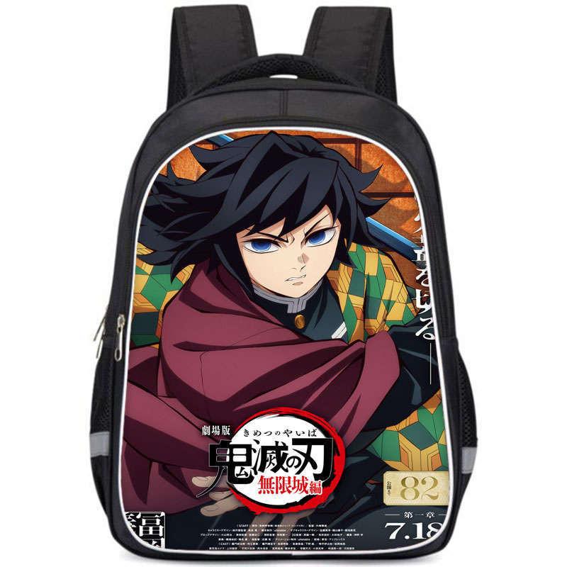 Demon Slayer College Backpack With Double Layer Storage And Trendy Crossborder Style For Students