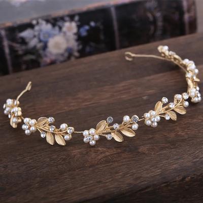Crystal Leaf Hair Vine Band Headband Rhinestone Flower Headband Tiara For Women Bridal Wedding Hair Accessories Jewelry Headband
