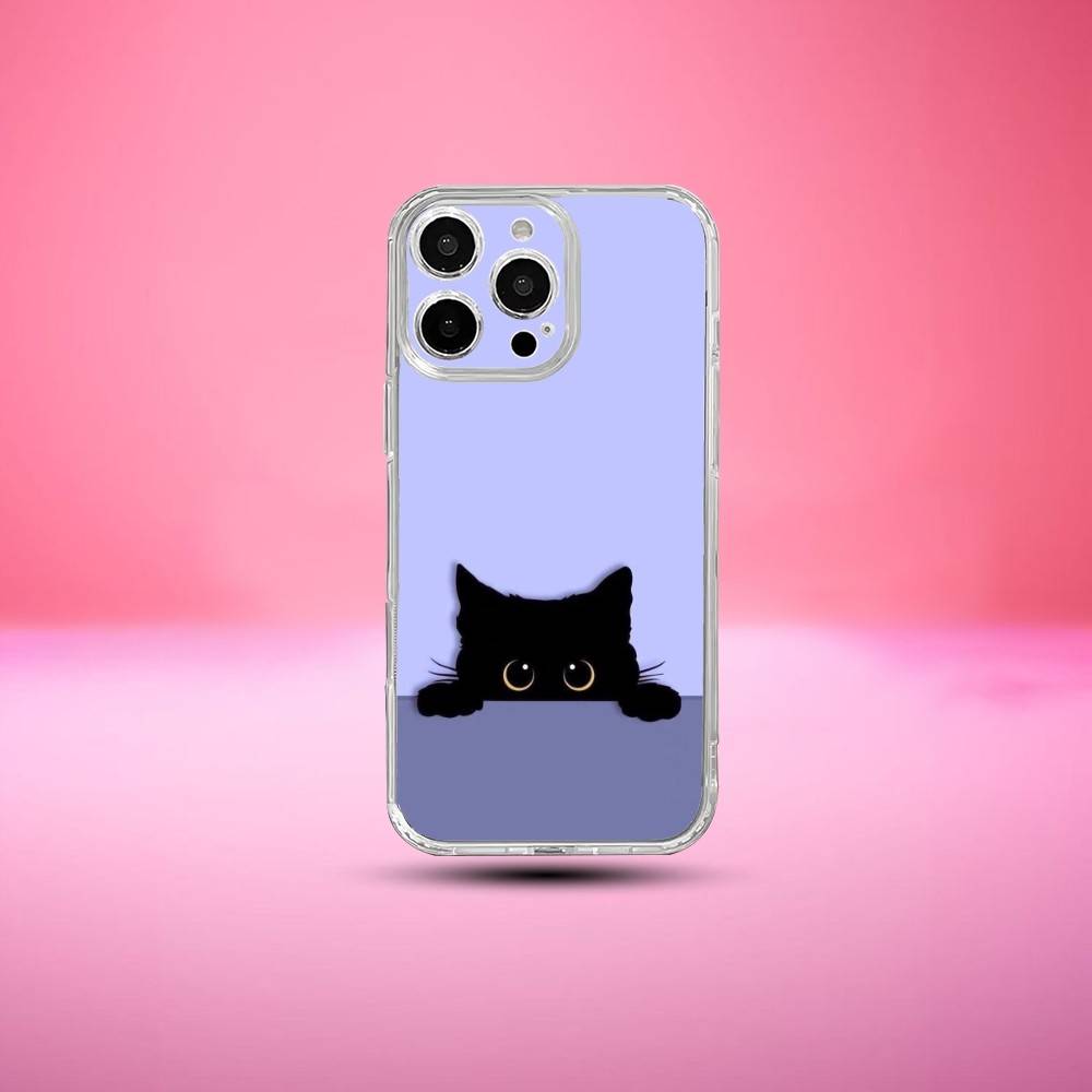 

Мультяшный чехол для телефона с кошкой для iPhone 17, 16, 15, 14, 13, 12, 11 Plus, Pro Max, мягкий прозрачный чехол iPhone13PROMAX