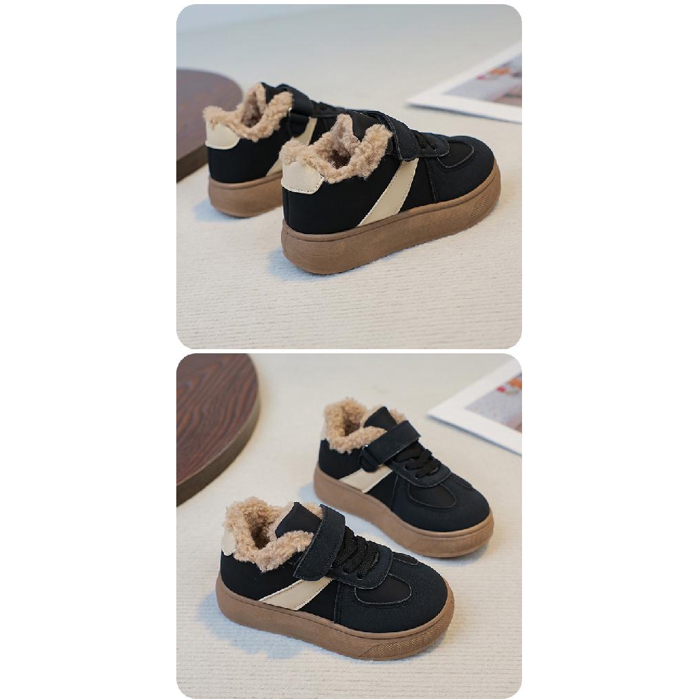 Children's Cotton Shoes Autumn Winter New Retro Non-Slip Fleece-Lined Warm Girls' Shoes Boys' Snow Boots