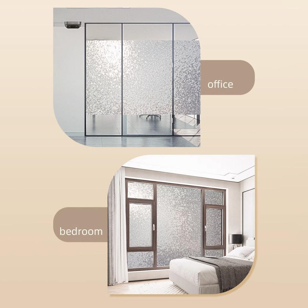 3D schwebendes Licht Sichtschutz-Fensterfolie – Dicke statisch haftende Vintage-Milchglas-Aufkleber, ohne Klebstoff, transluzent, aber blickdicht, Badezimmer- und Wohnzimmer-Dekoration