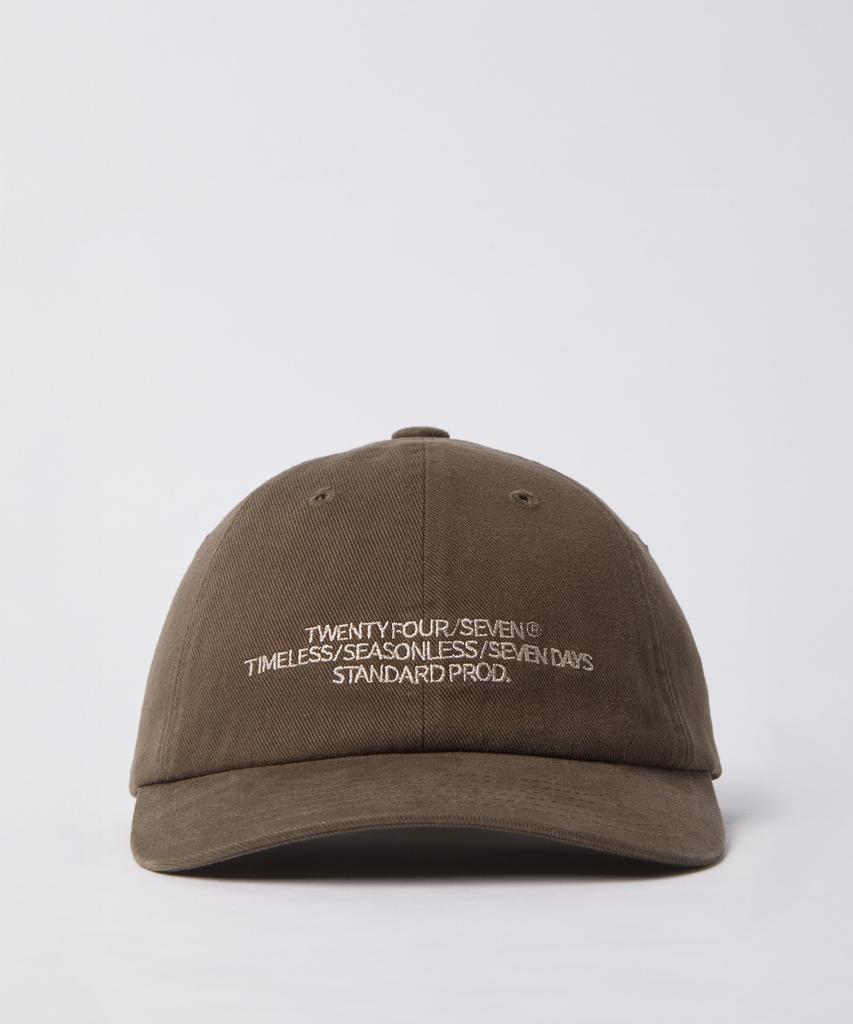 247Silijeu Washed Embroidered Ball Cap Dark Brown