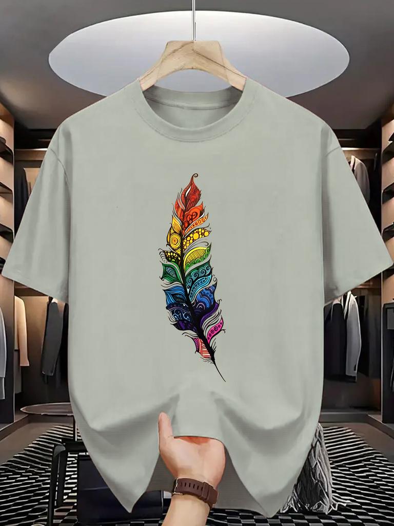 Unisex T-shirt Trendy Printed T-Shirts for Men, Regular Standard Fit Comfortable Short Sleeve Casual Tee, Versatile