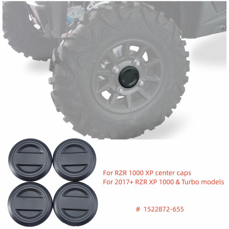 4 Pcs Black Wheel Hub Center Caps For 2017-2019 Polaris Rzr Xp 1000 1522216-655