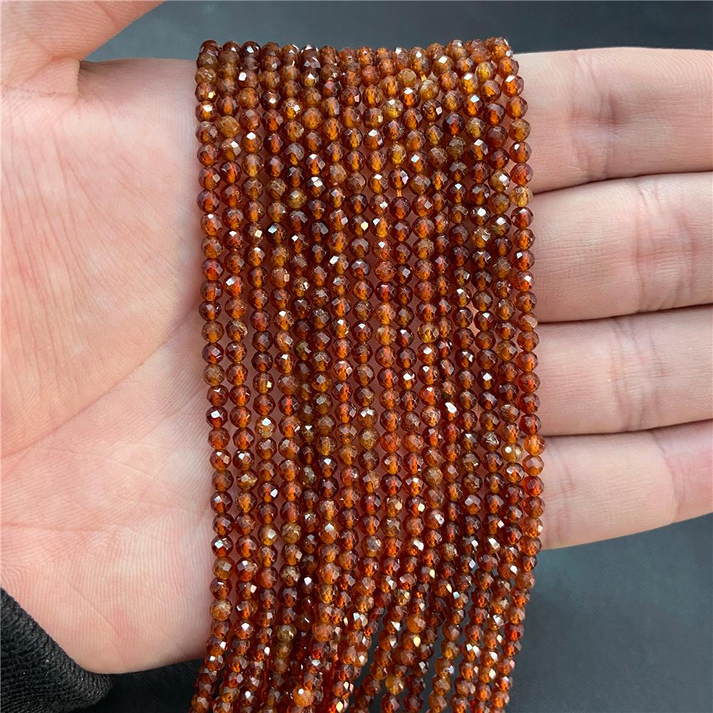 Faceted Natural Stone Pink Rose Quartzs Crystal Beads Round Amethysts Loose Beads for DIY Jewelry Making Necklace