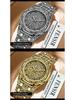 Luminous Men's Quartz Watch with Steel Band, Waterproof, Calendar, Fashion Three-Hand Design.