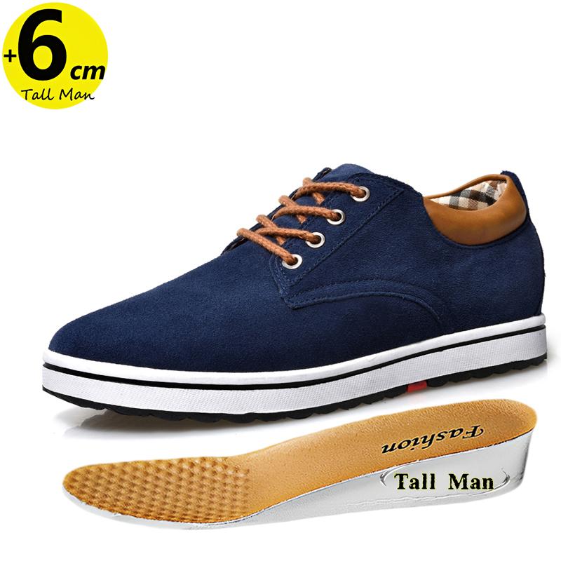 Booster Schuhe Lift Herren  Elevator Sneaker Höhenzunahme  Einlegesohle 6CM  Sport Schwarz Blau Braun