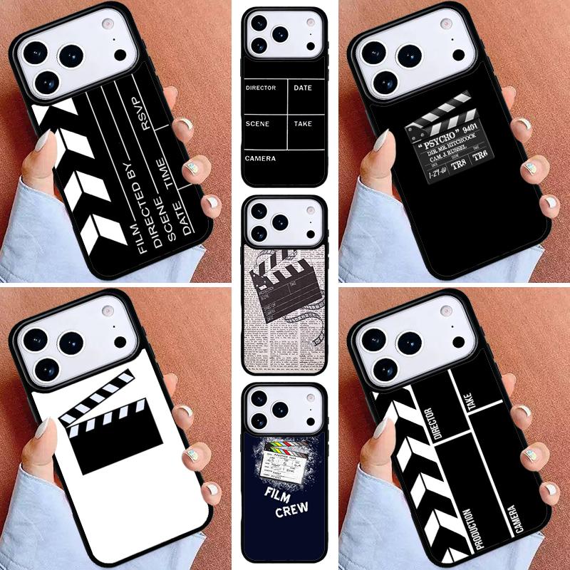 Film Movie Clapperboard Clapper Board Phone Case for iPhone 16e 15 14 13 12 17 Pro Max Plus Air 17pro Cover Coque