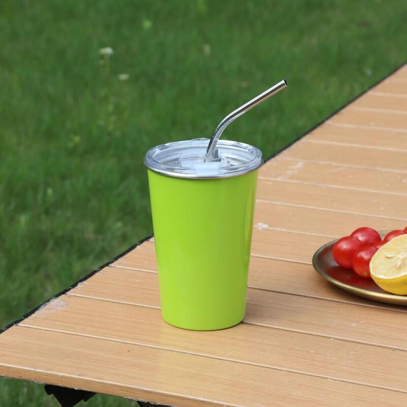 

Industrial Style Stainless Steel Coffee & Beer Tumbler with Straw