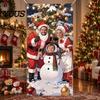 Weihnachts-Foto-Hintergrundbanner mit Gesichtsausschnitt-Dekorationen, Weihnachtsmann-Schneemann Festliche Stand-Requisiten Hintergrund, Requisiten, Party-Dekorationen Claus Dekor