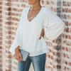 Women summer fashion Loose comfortable shirt bishop sleeve T-Shirts Summer Blouses