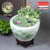 Jingdezhen Goldfish Tank: Floor-Standing Ceramic Water Feature for Balcony, Office, or Living Room.