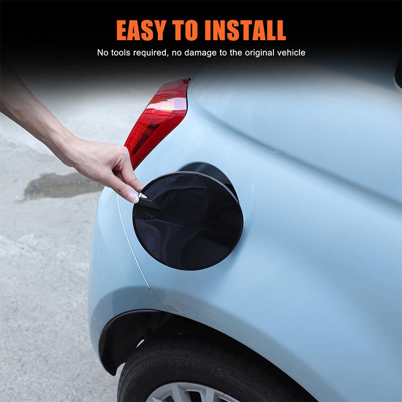 ABS Carbon Fiber/Black Exterior Car Fuel Tank Cap Decorative Trim Cover Sticker For Fiat 500 2016-2026 For Abarth 595 2012-2019