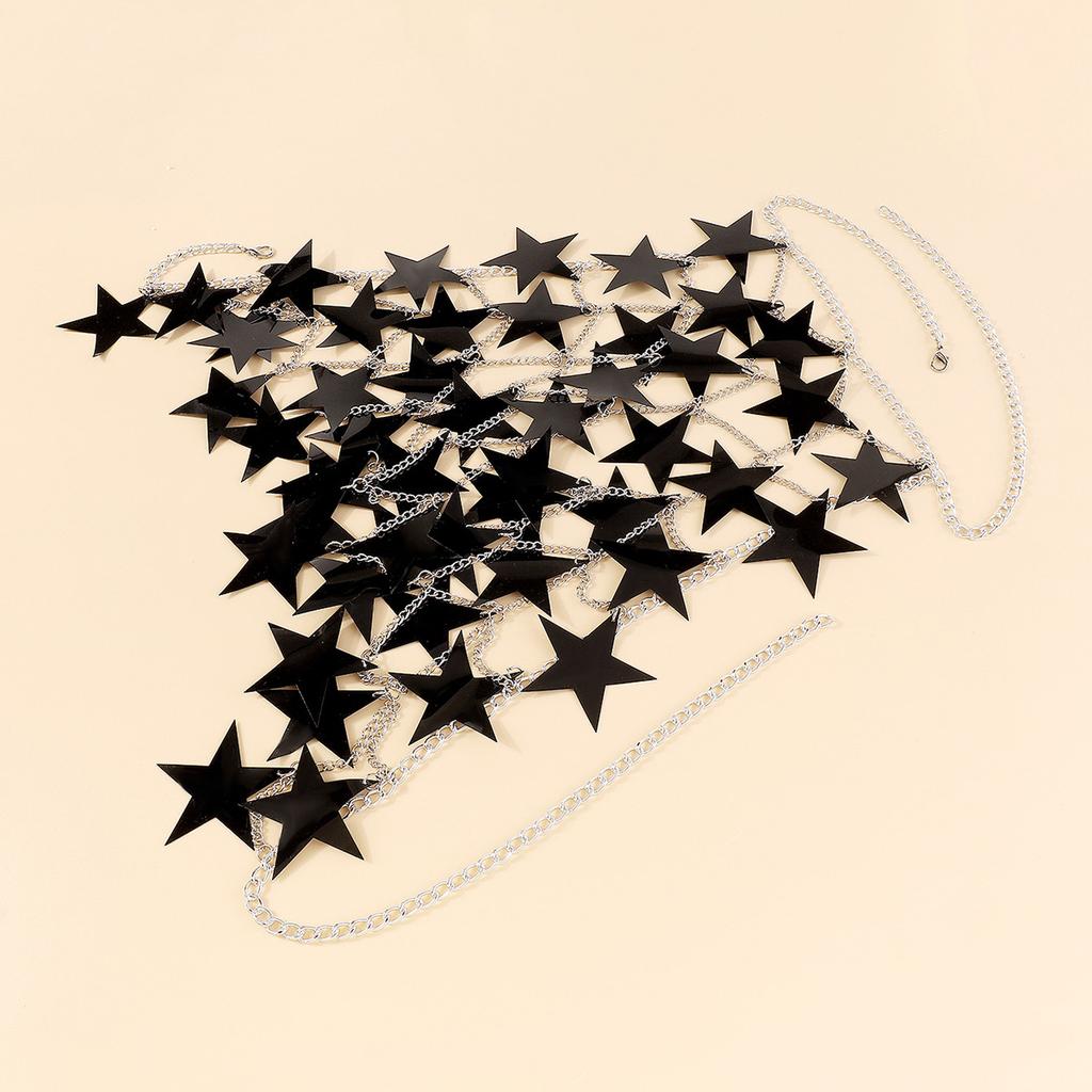 Exaggerated Star Sequins Splicing Chest Ornaments Sexy Creative Street Shot Hollow Chain Neck Body Chain