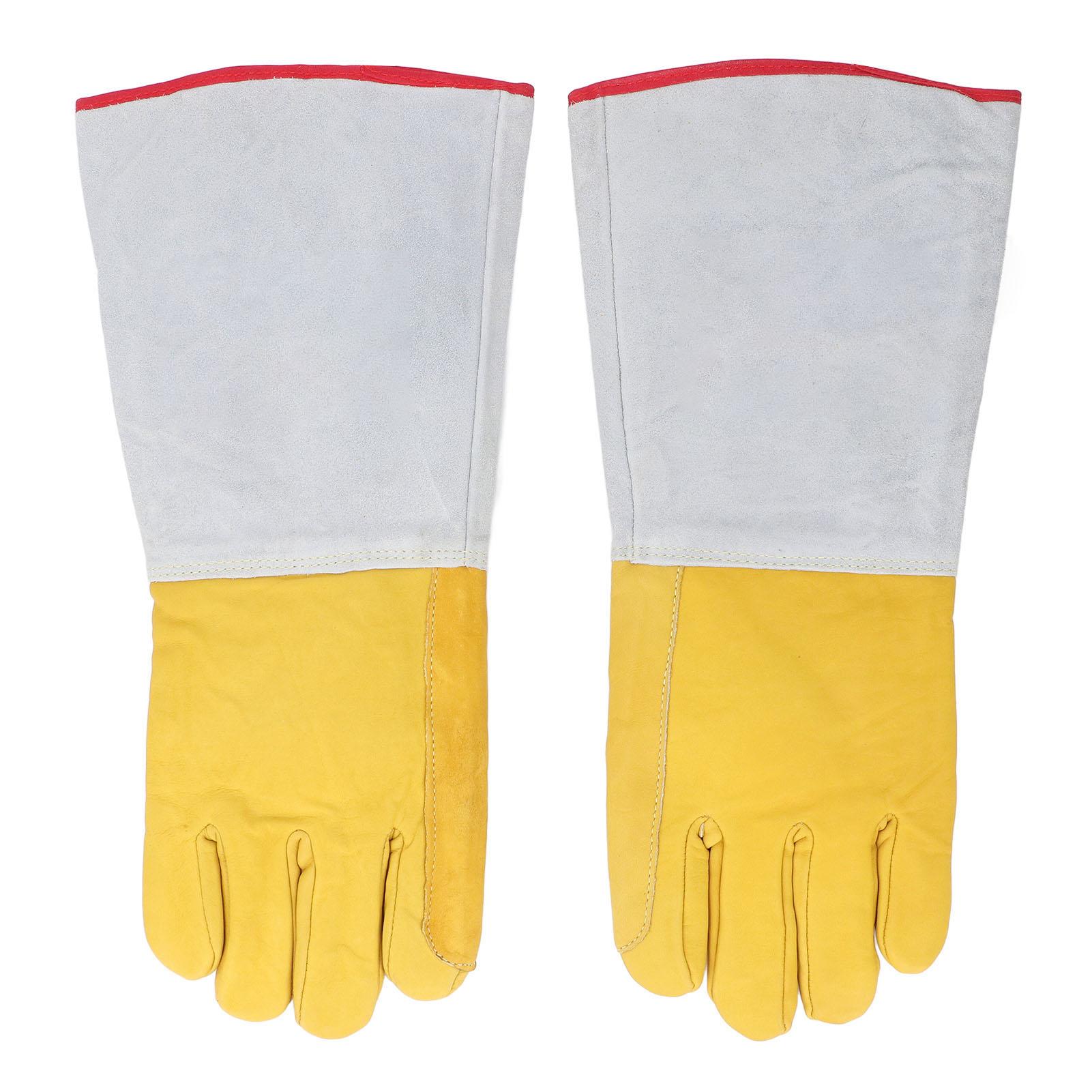 

2 Pcs LN2 Protective Gloves 40cm Antifreeze Low Temperature Cowhide Gloves for Liquid Nitrogen Dry Ice Cold Storage