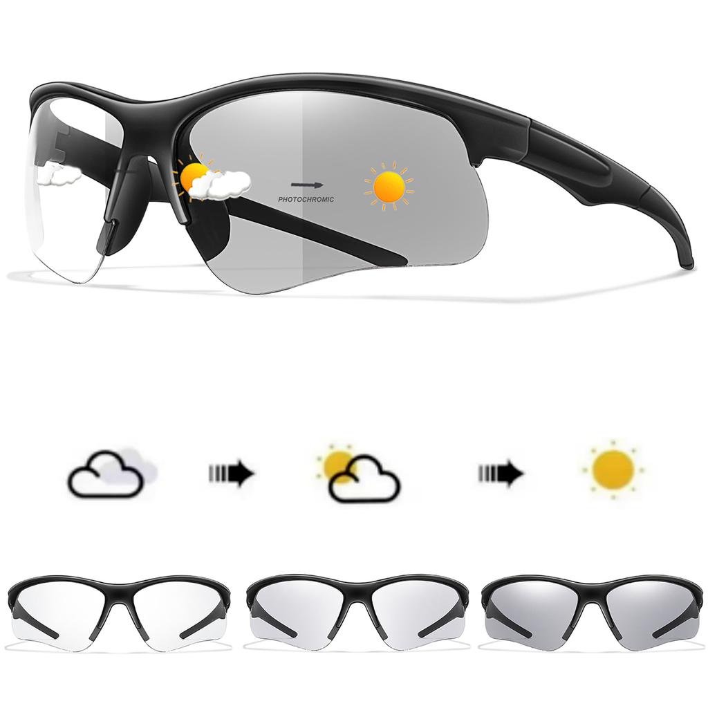 Fashion Photochromic Fishing Sunglasses Men Women Outdoor Mtb Bicycle Cycling Runnging Eyewear Sports Bike Windproof Goggles
