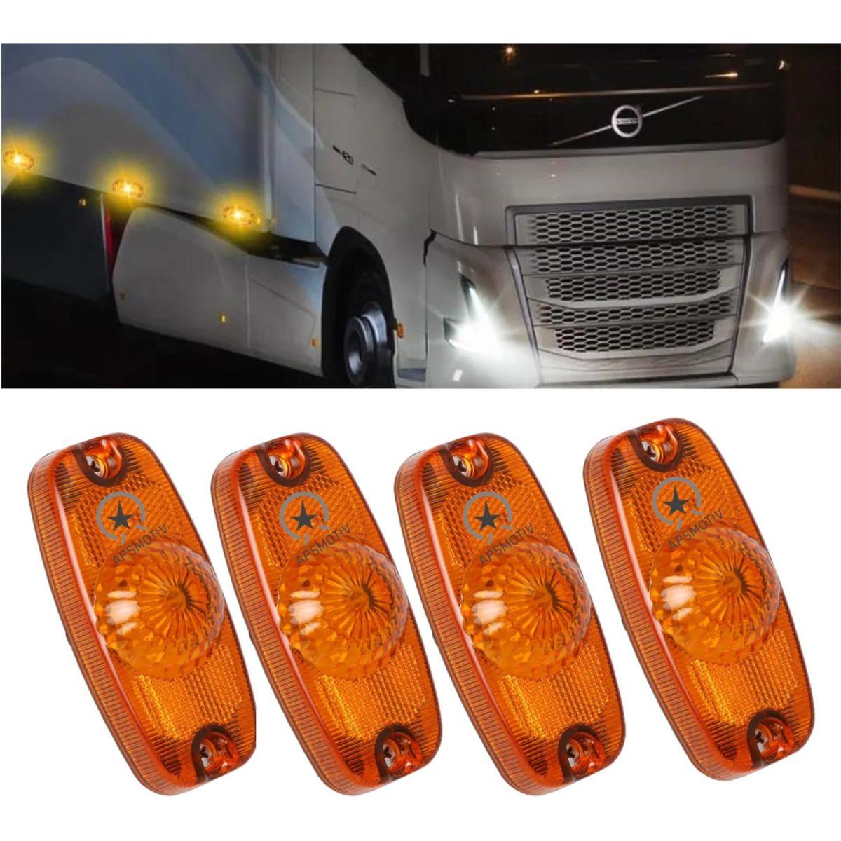 

APSMOTIV freightliner cascadia 4PC clearance lights for trucks Amber LED 4.5 Inch trailer lights Side Marker Light for Truck RV Exterior 24V Front бурштин