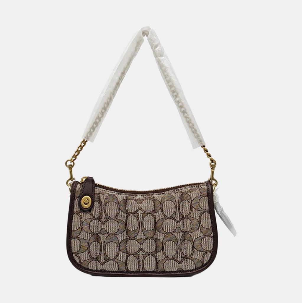 [Pre-Owned] Swinger 20 Zipper Chain Classic Monogram Canvas With Leather Shoulder Bag - Excellent #W3VVY8
