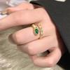 Emerald snake open ring natal year exquisite versatile index finger ring light luxury jewelry wholesale