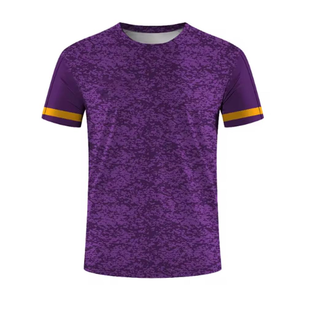 Men's 3D printed striped print breathable casual comfortable loose men's clothing sports T-shirt