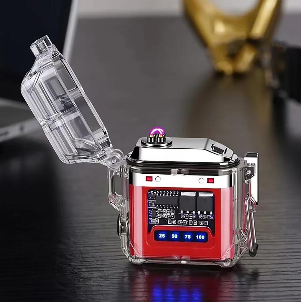 1PC New Transparent Shell Double Arc USB Electronic Lighter TYPE-C Fast ChargeLighting Plasma Lighter Electric Waterproo