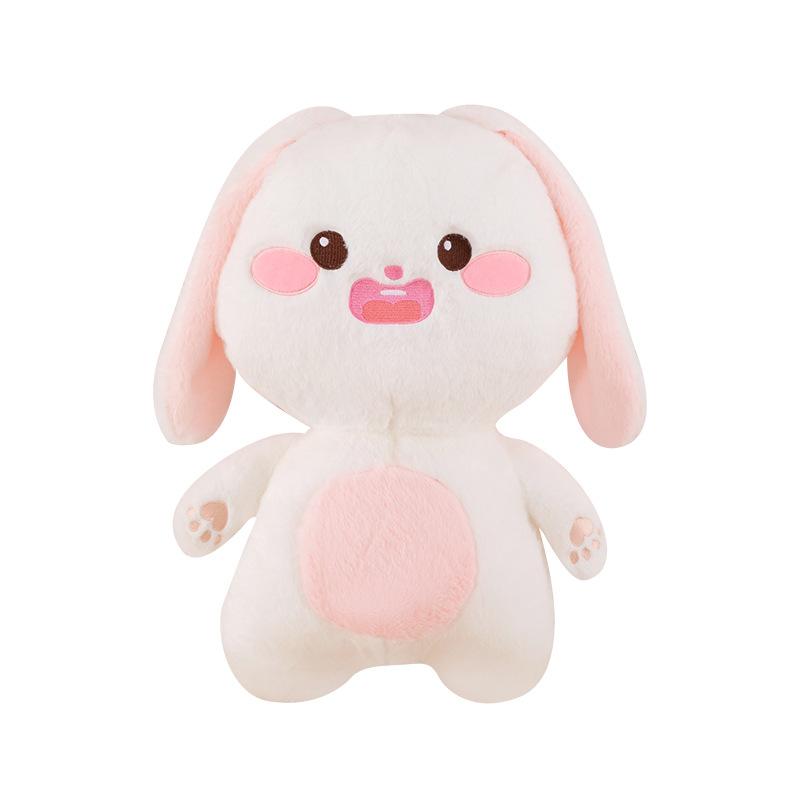 Cute Fat Rabbit Plush Toy Doll White Bunny Doll Big Eared Rabbit Bed Sleeping Pillow Birthday Gift