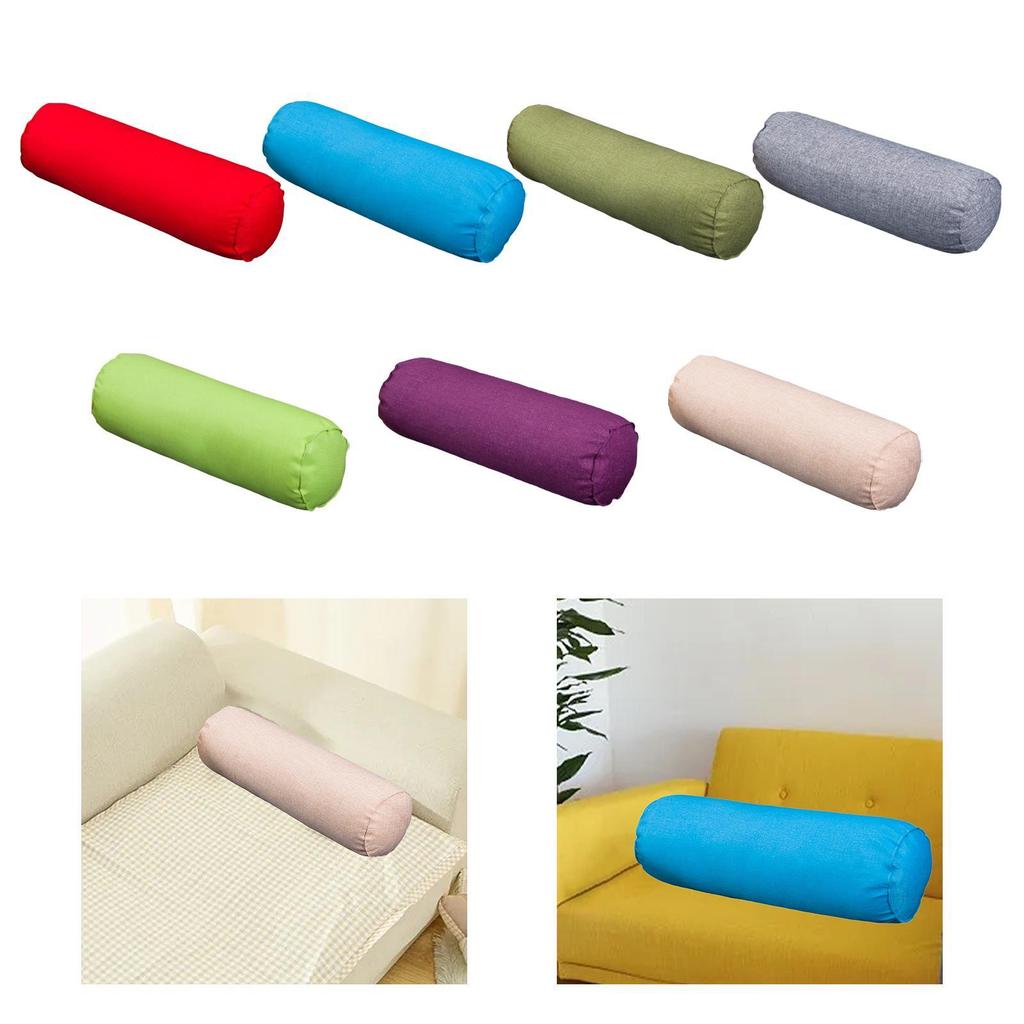 Round Pillow Bolster Cushion Throw Pillow Roll Neck Pillow for Home Fitness Yoga