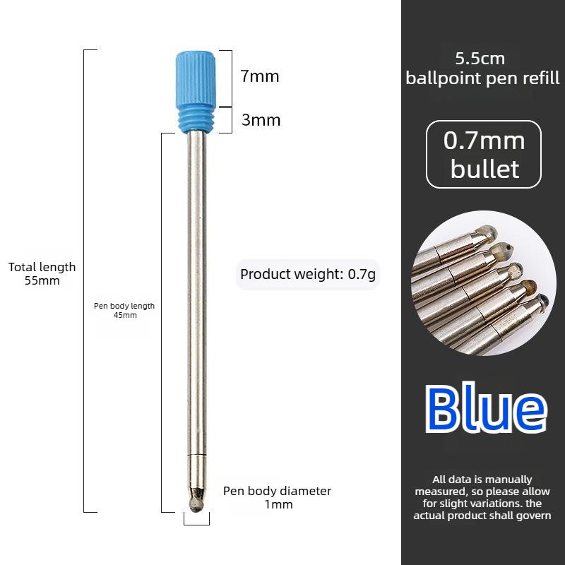 50/10/5 Stück Metall Kugelschreiber Minen Schwarz Blau Stift Minen 55mm Stift Nachfüllpackungen Geschenke Schulbürobedarf Schreibwaren