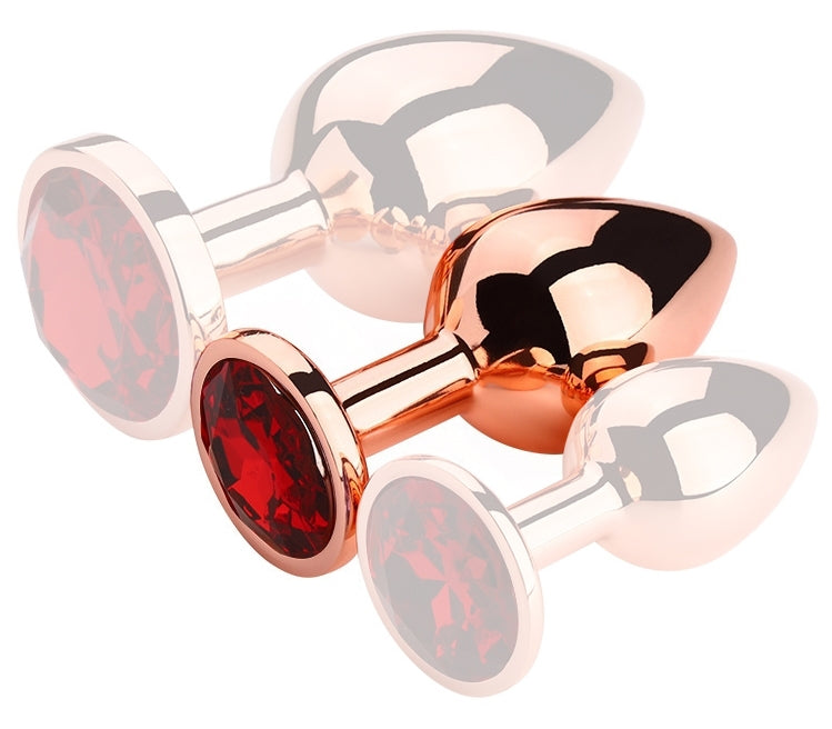 Anal Jewel Plug RedGold M 7.5 X 3.3cm Jewel Red - MyPlayToys - Anal Jewels
