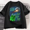 T-shirt Chat Alien Drôle Unisexe Femme Humour T-shirt Brainrot Chats Ridicules T-shirts Blague Coton Manches Courtes Harajuku T-shirts Streetwear
