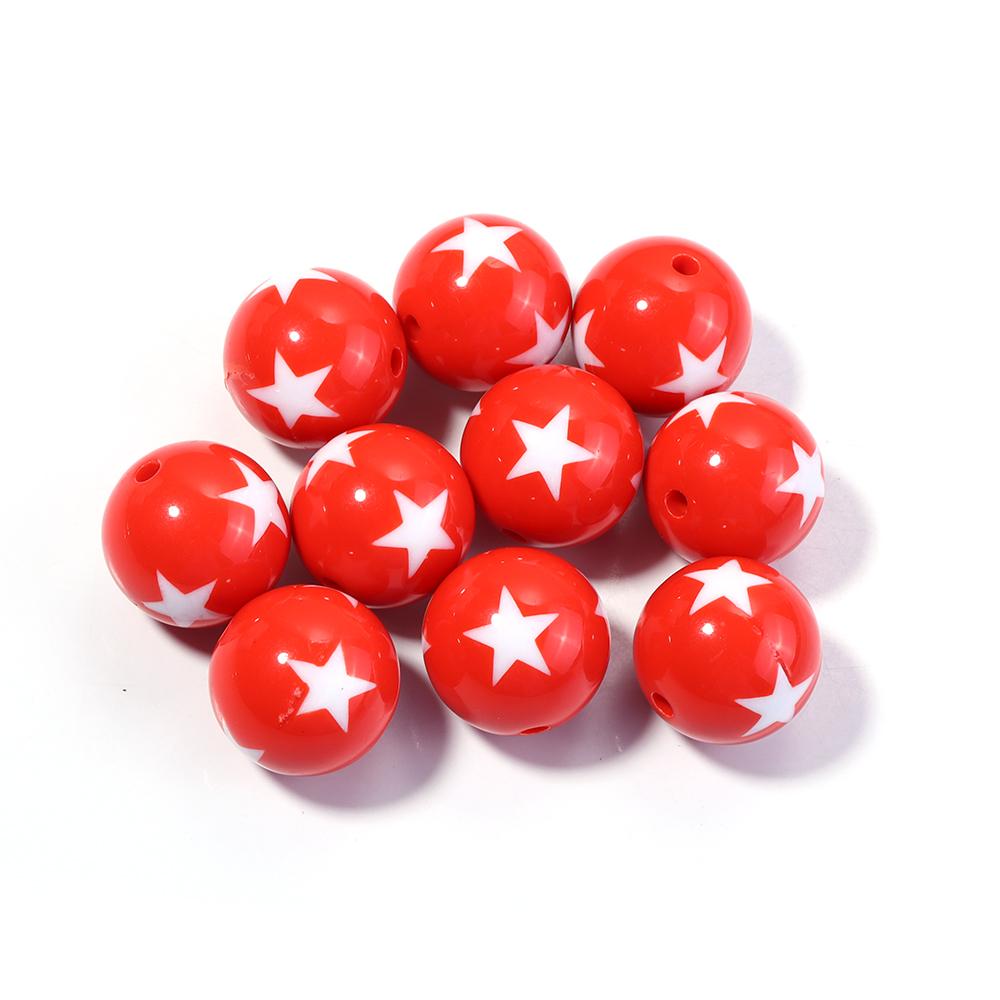 10-20pcs/lot 12 16 20mm Acrylic Beads Double Color Star Round Beads Loose Spacer Beads For Jewelry Making DIY Bracelet Necklace