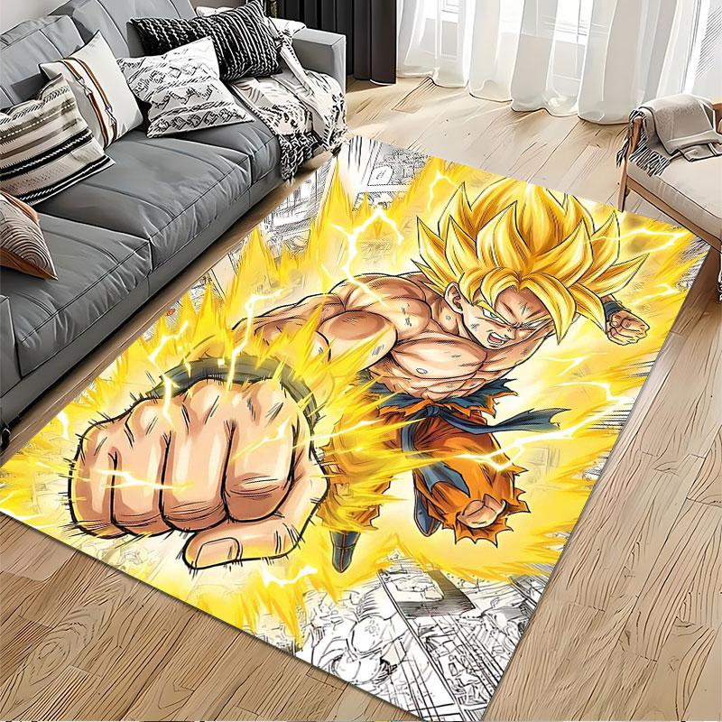 Super Saiyan Power Anime Carpet Suitable As a Non-slip Mat for the Living Room or Bedroom Sofa