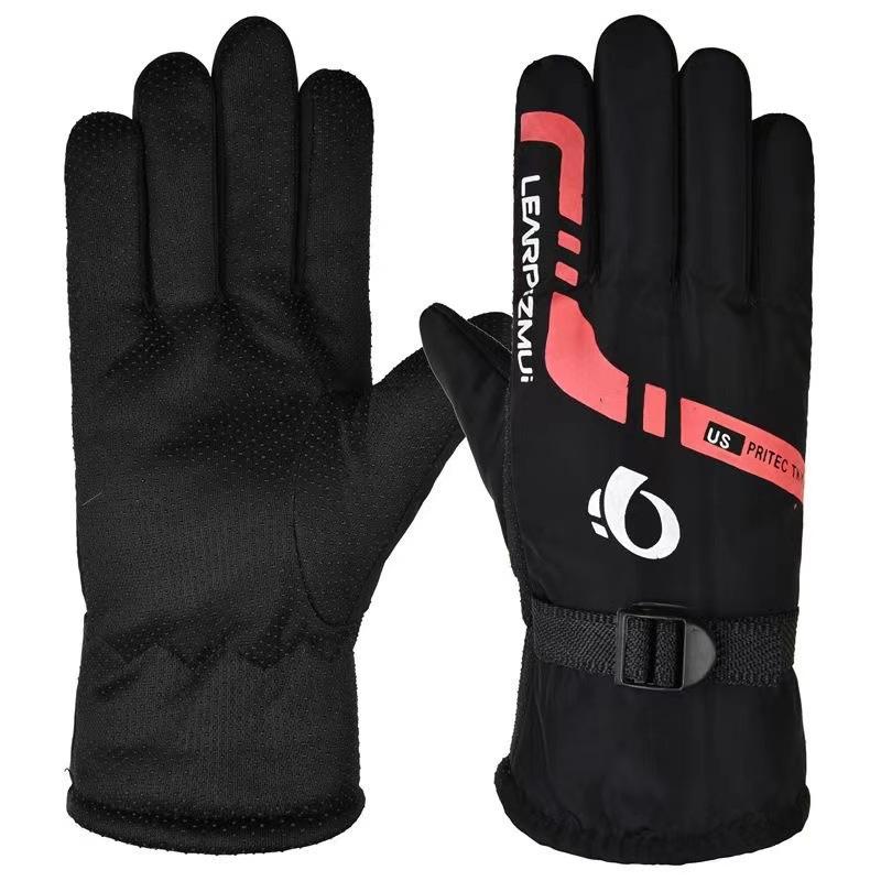 Leather Gloves Men Women Winter Outdoor Cycling Motorcycle Windproof Cold-Proof Fleece Lined Touchscreen Thickened Warm Gloves